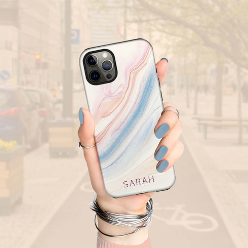 Nude Marble Custom Name iPhone Case