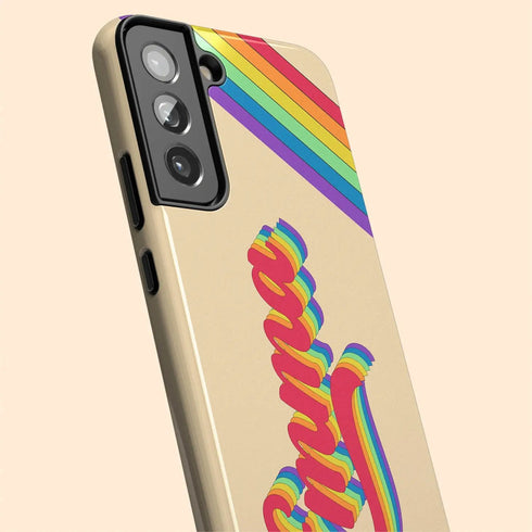 LGBTQ Pride Custom Light Retro Name Galaxy Case