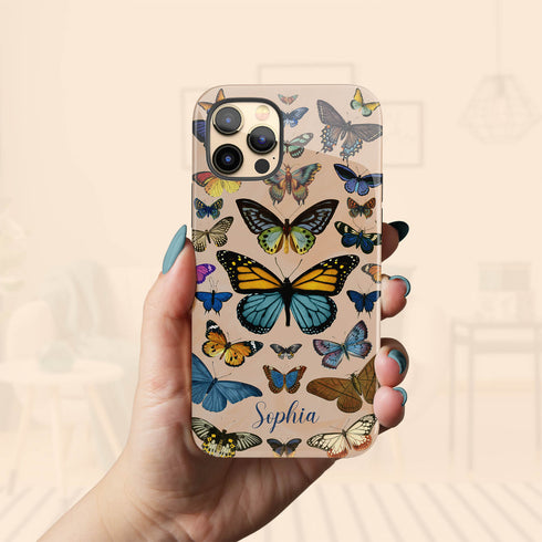 Exotic Butterflies Custom Name iPhone Case
