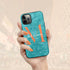 Monogram Personalized Turquoise Damask iPhone Case