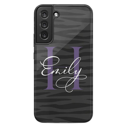 Monogram Personalized Dark Zebra Galaxy Case