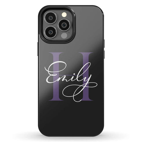 Monogram Personalized Solid Black iPhone Case