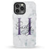 Monogram Personalized White Marble iPhone Case