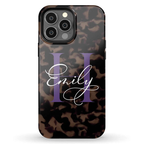 Monogram Personalized Tortoiseshell iPhone Case