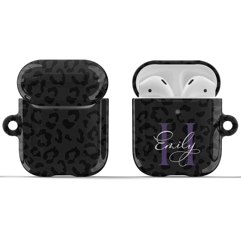 Monogram Personalized Dark Leopard AirPods Case