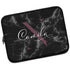 Black Marble Monogram Name Laptop Sleeve