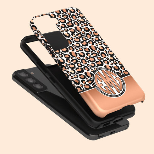 Golden Leopard Personalized Monogram Galaxy Case