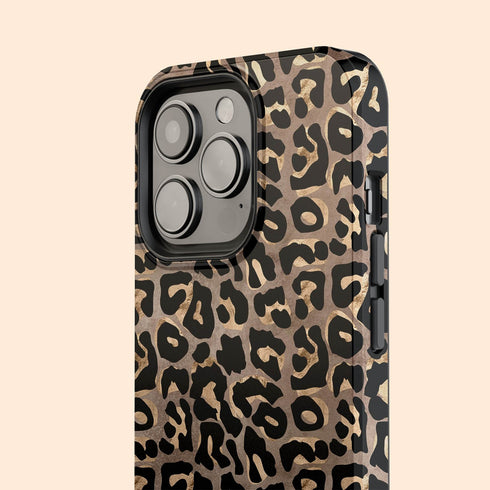 Metallic Leopard Personalized Name iPhone Case