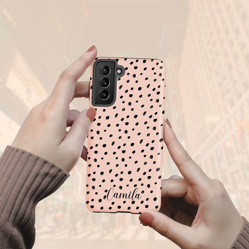 Spotted Dots Personalized Name Galaxy Case