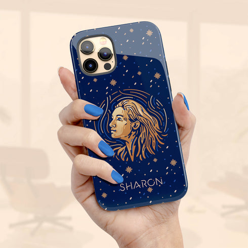Zodiac Sign Personalized Name iPhone Case