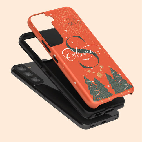 Christmas Monogram Custom Name Galaxy Case