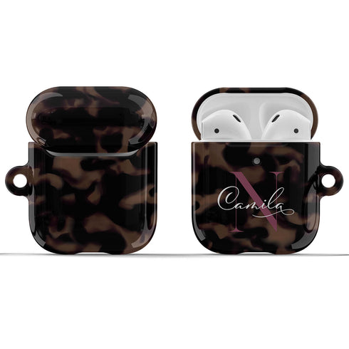 Monogram Personalized Tortoiseshell AirPods Case
