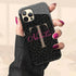 Monogram Personalized Dark Leopard iPhone Case - Hot Pink