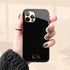 Black Leopard Custom Initials iPhone Case
