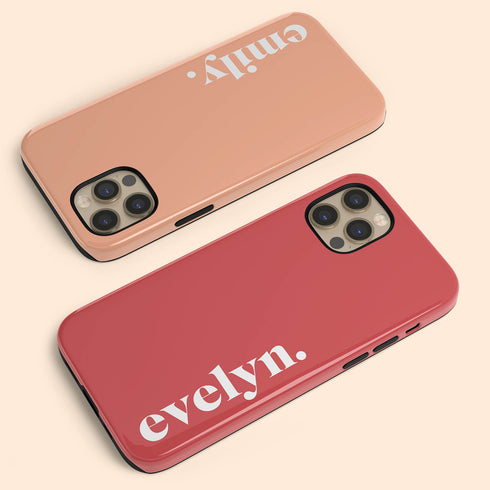 Elegant Solid Custom Serif Name iPhone Case