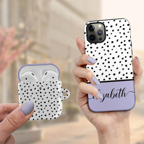 Spotted Polka Dots Custom Name AirPods Case