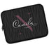 Dark Zebra Monogram Name Laptop Sleeve