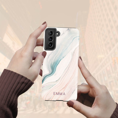 Nude Marble Custom Name Galaxy Case