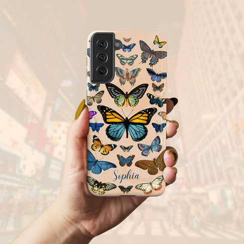 Exotic Butterflies Custom Name Galaxy Case