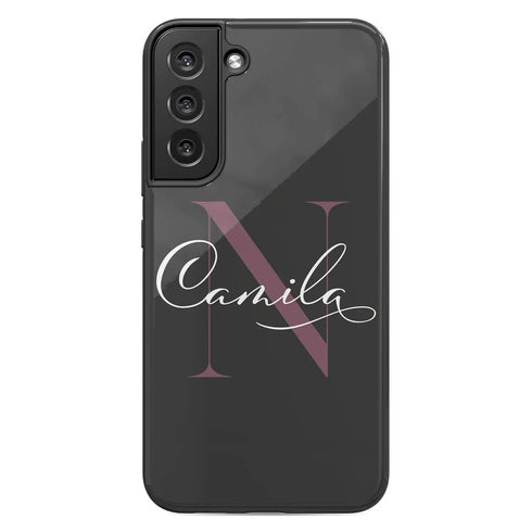 Monogram Personalized Solid Black Galaxy Case