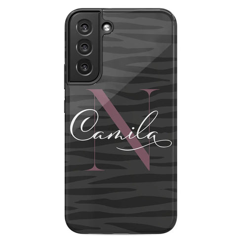 Monogram Personalized Dark Zebra Galaxy Case