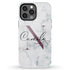 Monogram Personalized White Marble iPhone Case