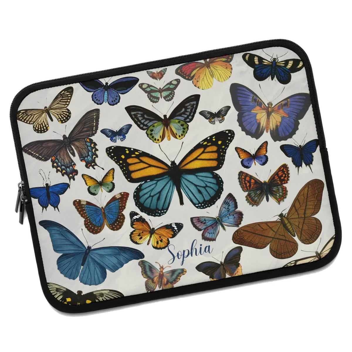 Visual Reference: Exotic Butterflies Custom Name Laptop Macbook Tablet Sleeve