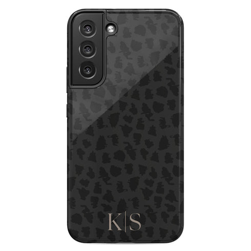 Dark Leopard Custom Initials Galaxy Case