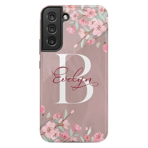 Cherry Blossom Monogram Personalized Galaxy Case