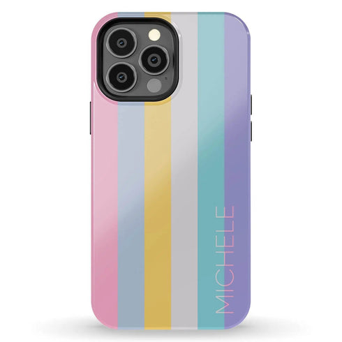 Pastel Rainbow Custom Name iPhone Case