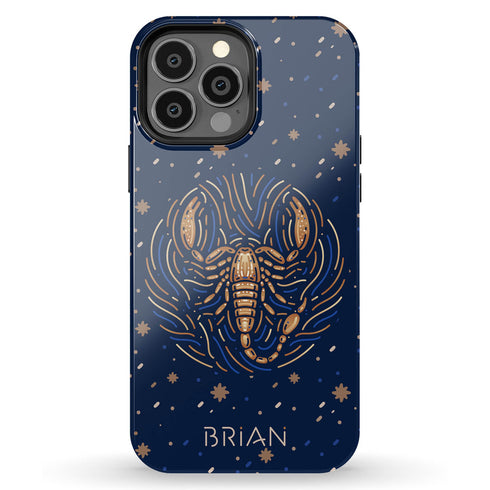 Zodiac Sign Personalized Name iPhone Case