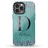 Monogram Teal & Purple Flowers iPhone Case