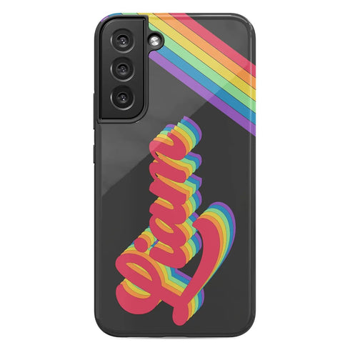 LGBTQ Pride Custom Dark Retro Name Galaxy Case