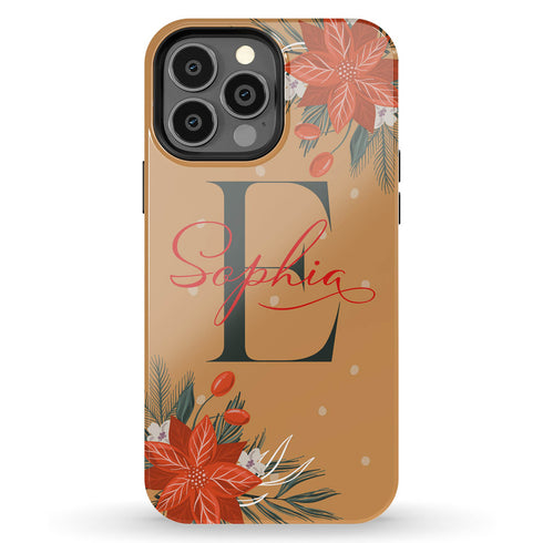 Christmas Monogram Custom Name iPhone Case