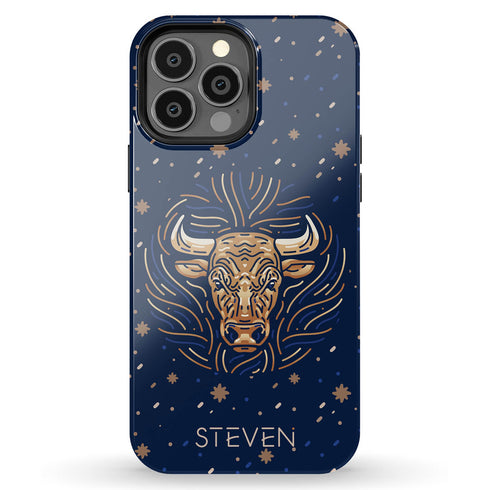 Zodiac Sign Personalized Name iPhone Case