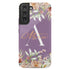 Blushing Flowers Monogram Custom Name Galaxy Case