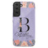 Floral Purple Monogram Custom Name Galaxy Case