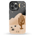 Cactus in Desert Night Landscape Custom Initials iPhone Case