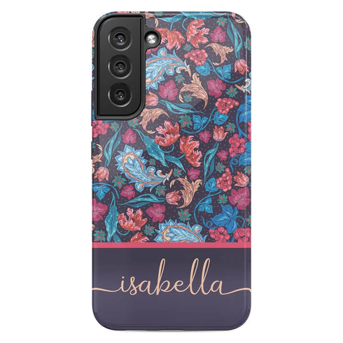 Floral Paisley Custom Name Galaxy Case