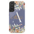 Blushing Flowers Monogram Custom Name Galaxy Case