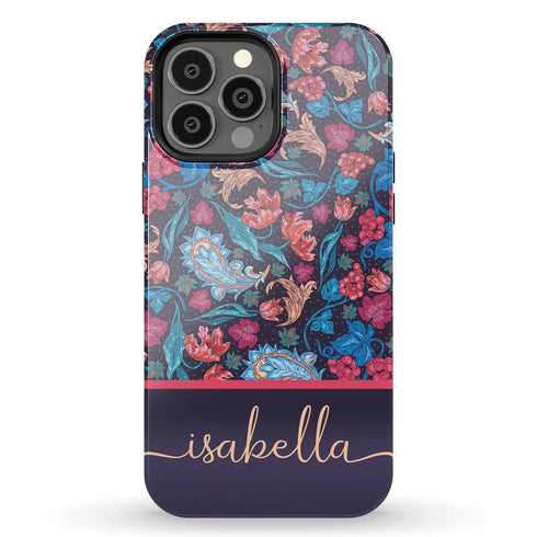 Floral Paisley Custom Name iPhone Case