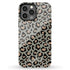 Custom Name Grey & Peach Leopard iPhone Case