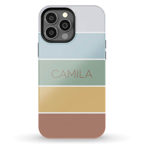 Ombre Stripes Custom Name iPhone Case
