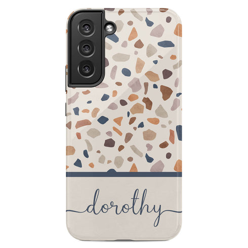 Terrazzo Pattern Custom Name Galaxy Case
