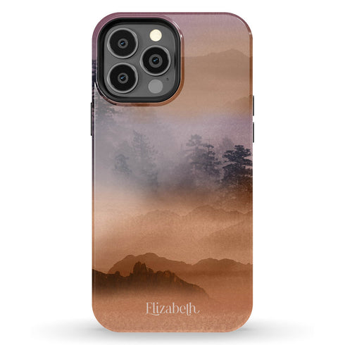 Watercolor Landscape Personalized Name iPhone Case
