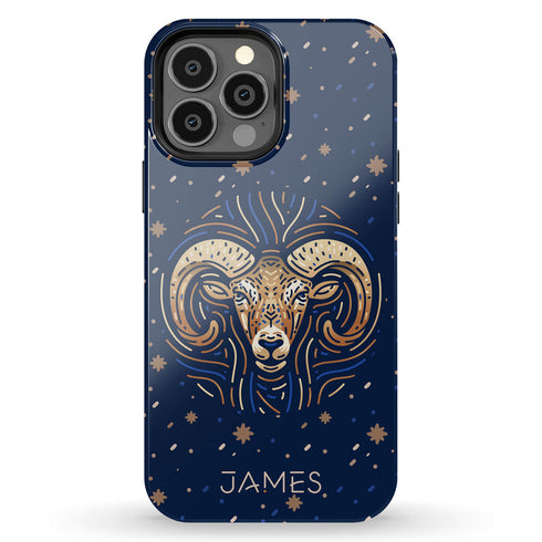 Zodiac Sign Personalized Name iPhone Case