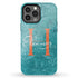 Monogram Personalized Turquoise Damask iPhone Case
