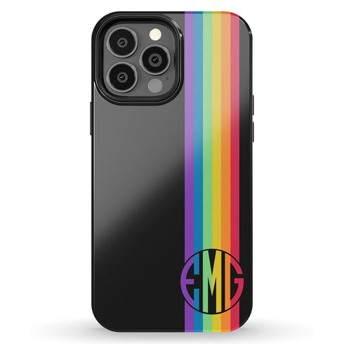 LGBTQ Custom Rainbow Monogram Pride iPhone Case