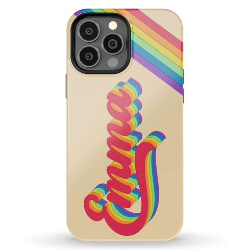 LGBTQ Pride Custom Light Retro Name iPhone Case