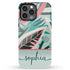 Tropical Flowers Custom Name iPhone Case